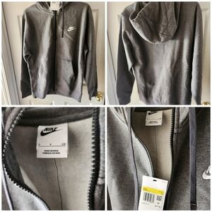 New Men Nike Gray Hoodie Jacket  Full Zip Up Size Small